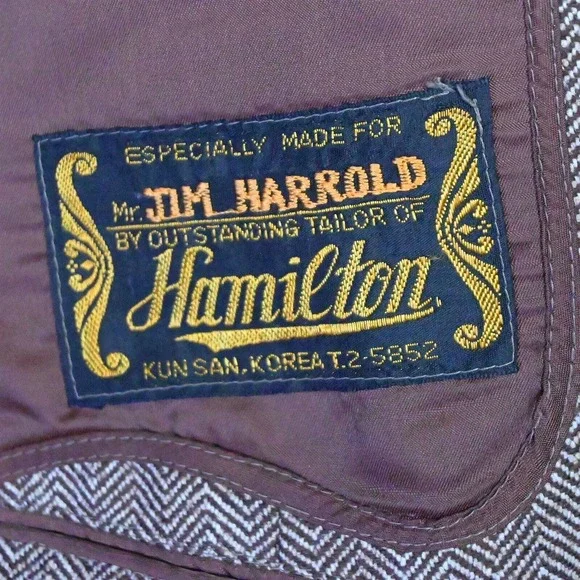 Deadstock 50s 42S Brown Herringbone‎ Bespoke Tweed Hamilton Blazer Sport Coat